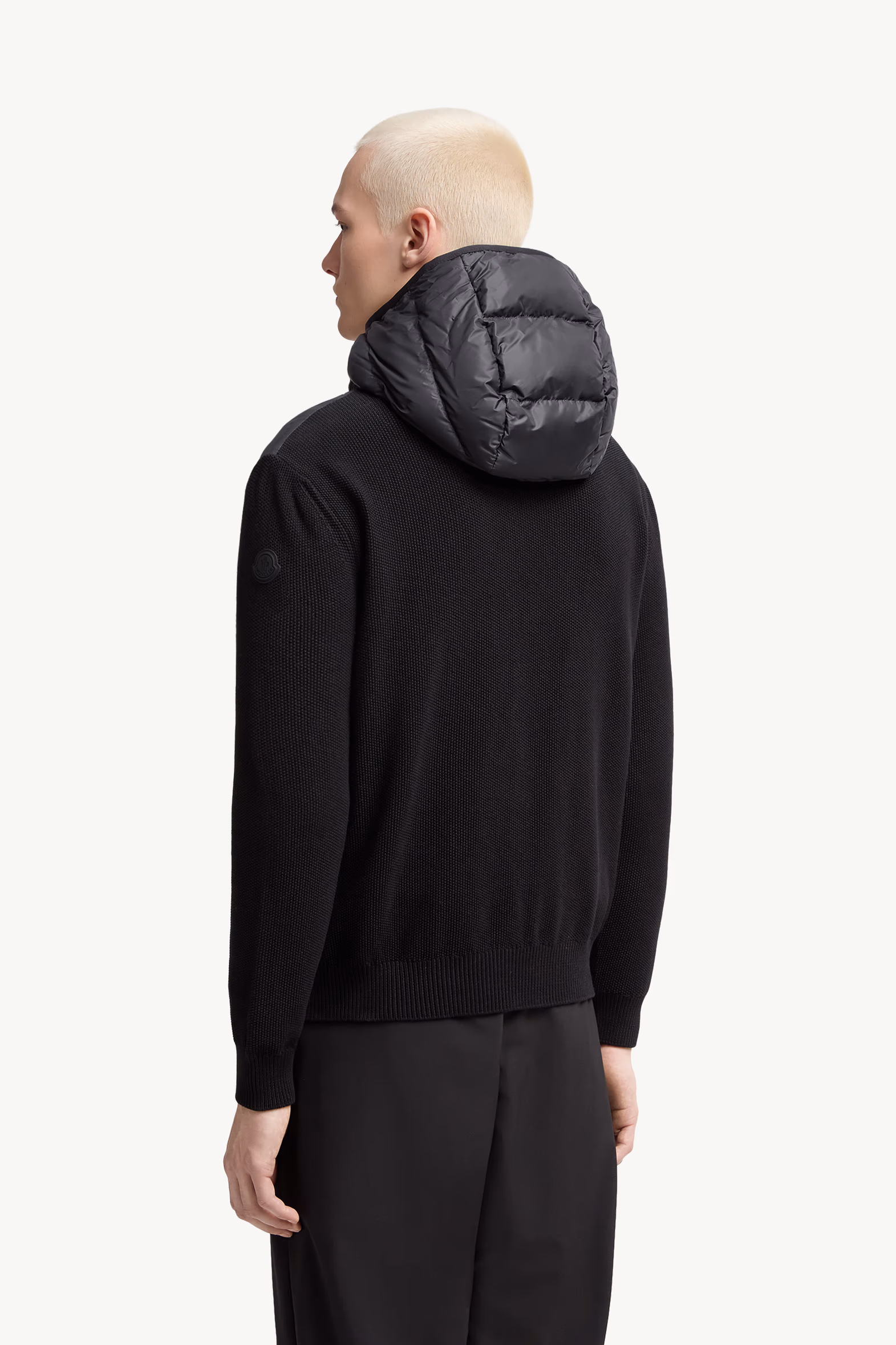 Padded Cotton Zip-Up Hoodie Men Black Moncler 5